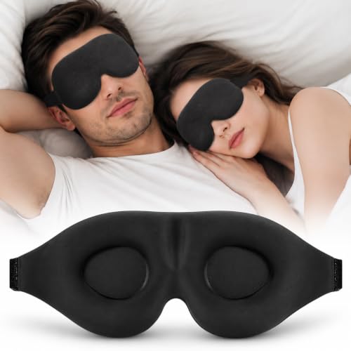 Image of Eye Mask for Sleeping Men & Women | 3D Memory Foam Sleeping Eye Mask | Complete Blackout Sleep Mask | Soft Adjustable Sleep Mask | Eye Cover for Sleep, Travel, Meditation, Yoga & Nap