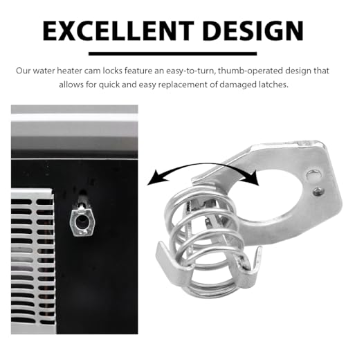 Image of 2 PCS RV Water Heater Latch Twist Cam Lock, Stainless Steel Door Cover Latch Assembly with Thumb Ring & Spring, Universal Camper Water Heater Fastener Replacement Part
