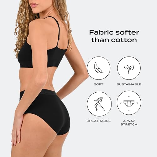 Image of Woxer Women's Classic Seamless Boyshort Panties, Soft Modal Fabric with No Roll Inseam, Chafe-Free, Breathable Design