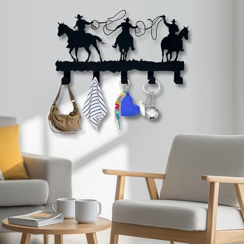 Western Cowboy Coat Hooks - Wall Art Decor and Key Holder, Clothes, Hat, and Backpack Hanger, Sweet Home Storage Decor for Entryway, Hallway, Office, Kitchen, and Living Room - Image 5