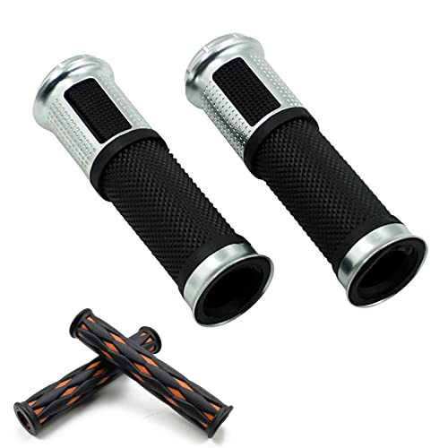 グリッピーグリップ バイク汎用 グリップ ハンドル径φ22.2用 129mm 2層構造 エンド貫通 ハンドグリップ 左右セット