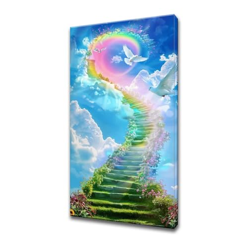 5D arc-en-ciel diamond painting kit complet avec strass ronds brillants