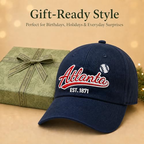 Image of Classic Vintage Embroidered Fashionable Baseball Cap for Men Women Teenager Cap City Hat Adjustable with Gift Box