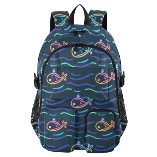 Mochilas de viaje con tiburón azul para las vacaciones escolares
