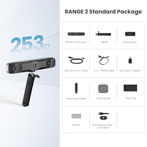 Revopoint Range 2 3D Scanner for 3D Printing Handheld, 3D Printer ...