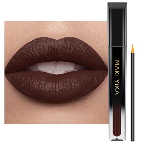 Image of MAKI YIKA Dark Brown Lipstick Matte for Women Long Lasting Lipsticks
