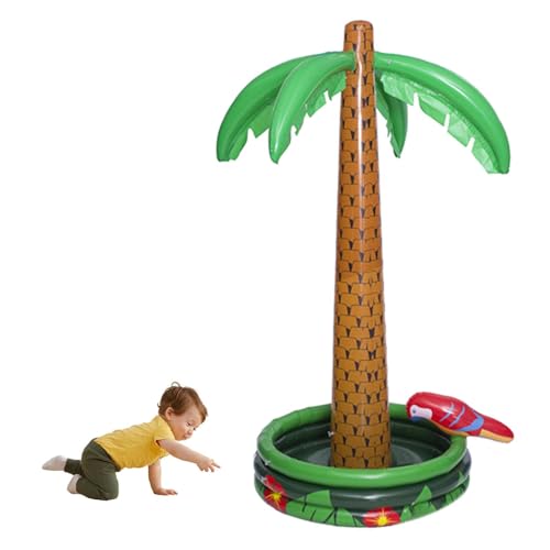 Inflatable Palm Tree - Tropical Party Decorations Toys | Oversized Inflatable Cup Holder, Hawaiian Palm Leaves Cooler Picnic Cooler
