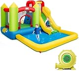 COSTWAY Castillo Hinchable con Piscina de Juego y Tobogán para Infantil Centro de Juego de 350x280x190cm (con Soplador de 480 W) COSTWAY Castillo Hinchable con Piscina de Juego y Tobogán para Infantil Centro de Juego de 350x280x190cm (con Soplador de 480 W)
