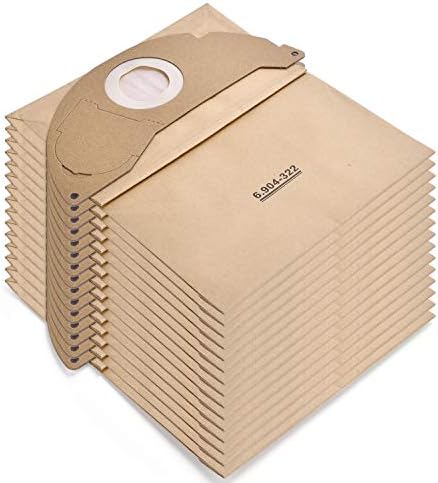 Rebirthcare 15 Pack Filter Bags for Karcher 6.904-322.0 Vacuum Cleaner Bags for Kärcher WD2 BagsPaper Filter Bag Dustbags for Karcher Hoover Bags WD2 MV2 A2201/2204/2504,Brown