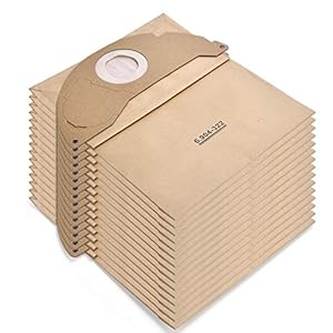 Rebirthcare 15 Stück 6.904-322.0 Staubsaugerbeutel für Kärcher WD2 Beutel Filtertüten WD2 Premium MV2 WD 2.200 bis WD 2.550 Papier Filterbeutel A2004 A2054 A2099 Paperbags Müllbeutel Staubsaugertüten