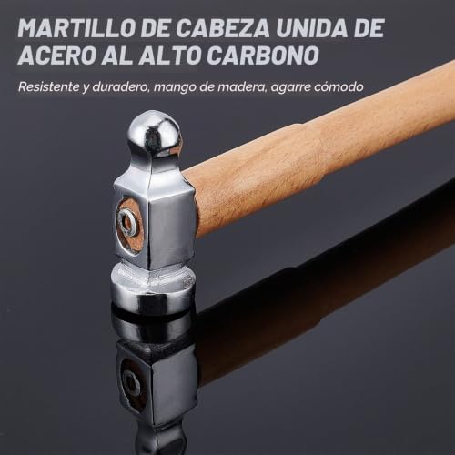 Miniatura 5 de Benecreat 1 Lb Chasing Bijoux Martillo Hacer Martillos Con Madera Mango Cómodo Para Joyas Artesanales, 25 Cm De Largo, 5,7 Cm De Ancho