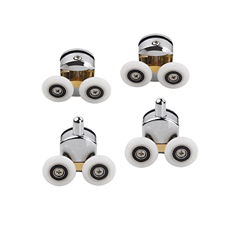 Rodillos para puerta de ducha corredera, juego de 4 piezas de 23 mm para baño