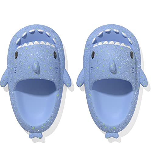Miahhy Galaxy Shark Slides, Cloud Shark Slides EVA Open Toe Slide Anti-Slip Quick Dry Beach Sandals Slippers with Cushioned Thick Sole