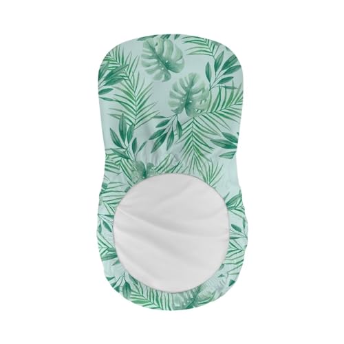 Image of Green Leaf Bar Stool Covers Seat Covers for Dining Room Chairs Set of 4,Stretch Chair Seat Slipcovers Protector Removable and Washable Kitchen Dining Chair Covers