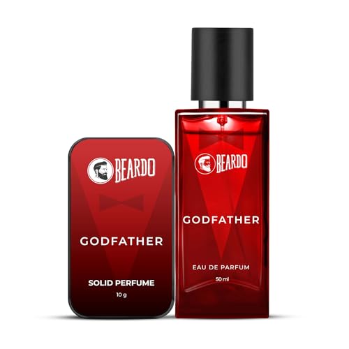 BEARDO Godfather Solid Perfume 10G & Godfather Perfume 50Ml - Set Of 2 For Men | Strong & Long Lasting Fragrance | For Date Night | Ideal For Daily Use, Elegant Scent Experience