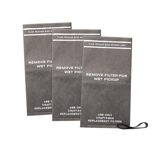 CRAFTSMAN CMXZVBE38737 Genuine 2.5 Gal. Wet Dry Vac Filter Bags with Band