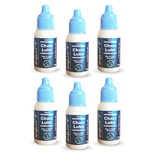 Squirt Low-Temperature Chain Lube for Bikes 6 Pack (0.5 Oz) – Low Temperature, All-Weather Dry Bike Chain Lube – Cold Weather Bike Lubricant to Reduce Noise & Chainsuck