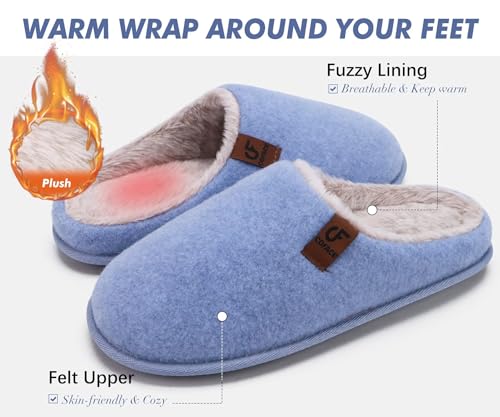 Image of COFACE Mens Cozy Memory Foam Scuff Slippers Casual Slip On Warm House Shoes Indoor /Outdoor Sandal Slippers With Arch Support Rubber Sole Size 7-15