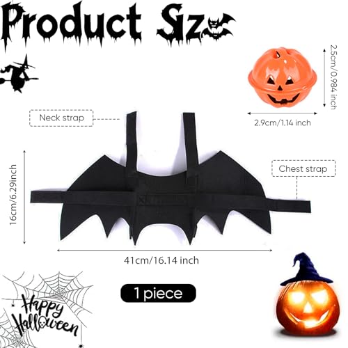 Katze Fledermaus Kostüm - Einstellbares Katzenkostüm Cosplay Dekoration Halloween Fledermaus Haustierkleidung mit Fledermausflügeln für Hund Katze Schwarz Halloween Party Cosplay Haustierkostüm
