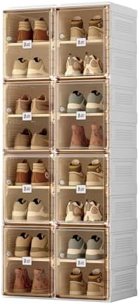 ANTBOX Shoe Organizer Storage Box, Portable Folding Shoe Rack For...