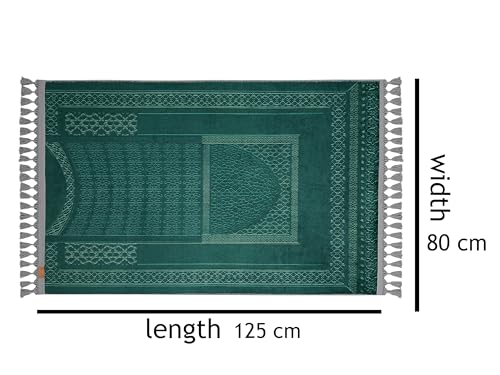 Alfombra de oracion turca tradicional con diseno floral rosa y borlas grises elegantes 4
