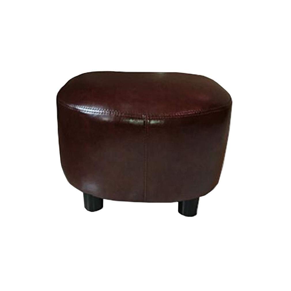 Repose-Pieds en Cuir pour salon chaleureux - Petit banc marron de table basse