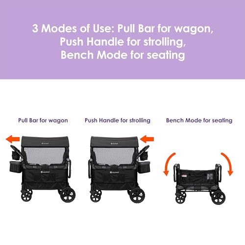 Image of Baby Trend Quest Plus 3-in-1 Stroller Wagon, Dash Black