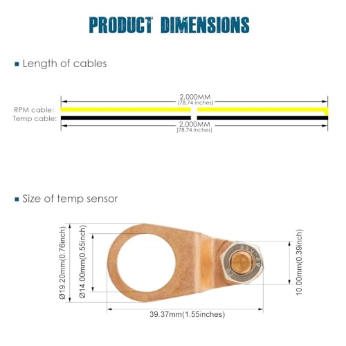 Sensor de temperatura impermeable -20 a 220 grados para vigilar generadores y cortacésped 3
