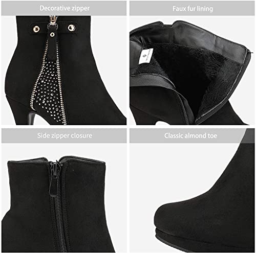 DREAM PAIRS Women's Ankle Boots High Stiletto Heel Booties Fashion Zipper Short Boots4