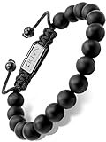 RTZN Black Onyx Bracelet for Men – Premium Artisan Handcrafted Authentic Matte Black Beads – 8MM Adjustable Mens Beaded Bracelets (Bali)