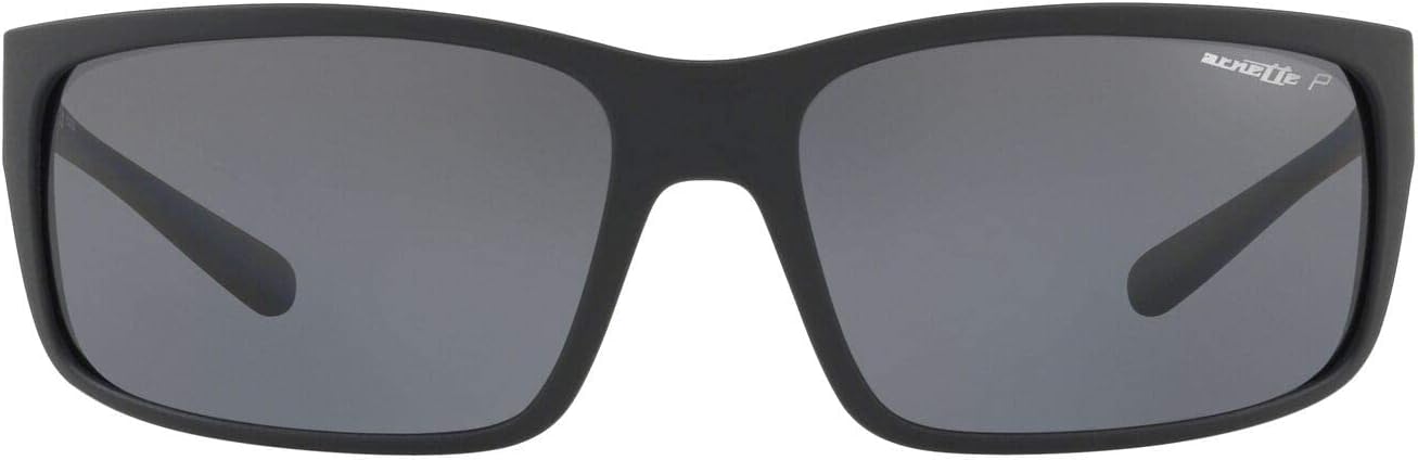 Man Sunglasses Matte Black Frame, Polarized Dark Grey Lenses, 62MM