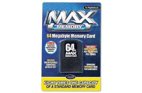 DATEL MAX MEMORY - MODULE MÉMOIRE FLASH - 64 MO - CARTE MÉMOIRE SONY PLAYSTATION 2 - NOIR