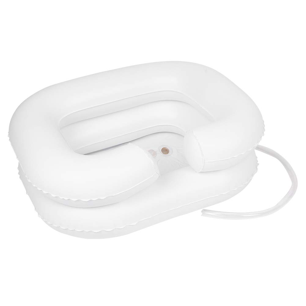 Aufblasbares Haarwaschbecken für die Pflege älterer bettlägeriger Patienten, Shampoo-Tablett für den Heimgebrauch, weiches PVC-Material mit Memory-Schlauch und Zubehör, tragbares (Mittleres