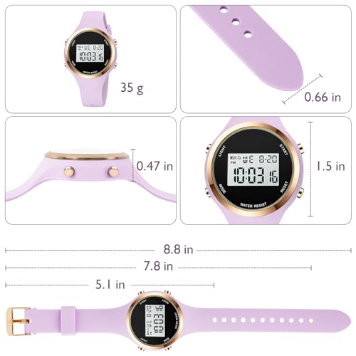 Image of XCZAP Outdoor Sport Watches Alarm Clock 5Bar Waterproof LED Digital Watch (O-Light Purple)