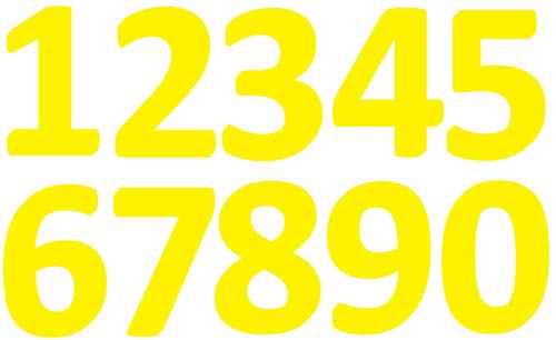 5S Numbers (0-9)- Adhesive, Laminated, Durable Vinyl Floor Marker by Graphical Warehouse- Wall, Floor, or Mailbox Marker (6", Yellow)