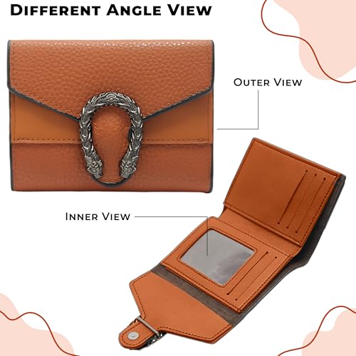 Image of Kraptick Women's Wallet -Stylish and Compact Purse Clutch Wallet for Women, Stylish Card Coin Holder, Debit Card Holder, Money Organizer and Travel Wallet for Women with 8 Slots (Brown)