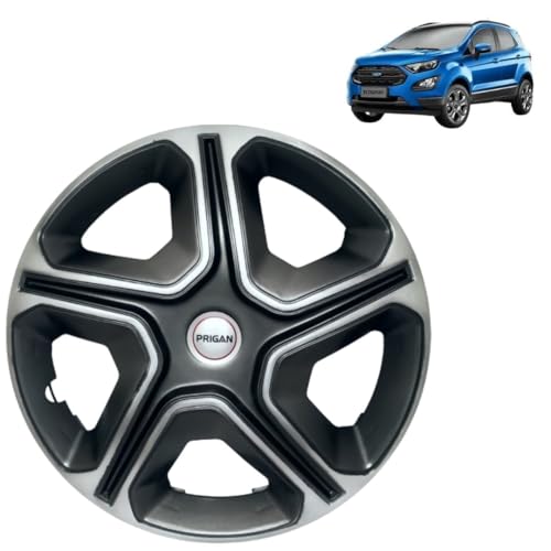 Image of Prigan EcoSport Grey Silver Wheel Cover 15 inch for EcoSport (Set of 4 Pcs) (Press Fitting) Model Name- Nexon Grey Silver 15