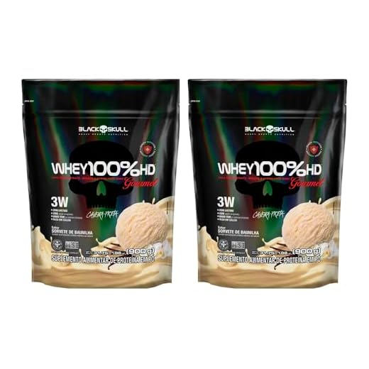 Kit 2x Refil Whey 100% HD Gourmet 900g - Black Skull (Baunilha)