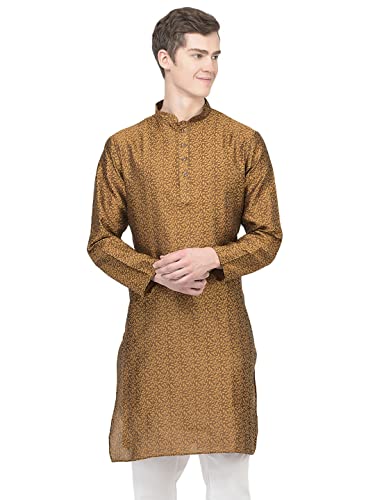Image of SG LEMAN Knee Length Solid Kurta for Men | Silk | Long Sleeve | Ethnic Wear for Men | Party and Weeding wear Kurta