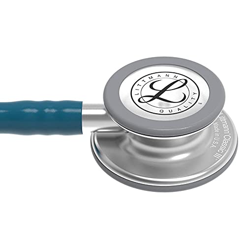 Image of 3M Littmann Classic III Monitoring Stethoscope, Caribbean Blue Tube, 27 inch, 5623