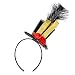 DDazzling Black Sparkle Mini Top Hat Fascinator Halloween Party Festival Headpiece Cosplay Photo Prop (Black Red Gold)