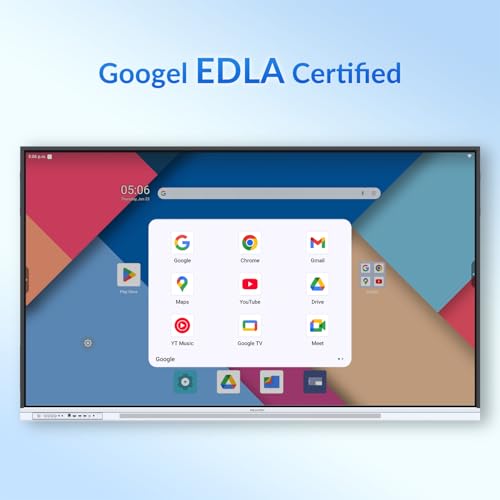 Image of Smart Board with Mobile Cart, 75 Inch Digital Whiteboard for Classroom and Office, NewBoard 4K Interactive Whiteboard with Google EDLA-Certified, Android 14, 8+64 GB, Google Play