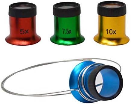 Set of 4 Magnifying Eye Loupes with Headband Multiple Magnification Jewelry Making Gemstone Diamond Inspection Tools