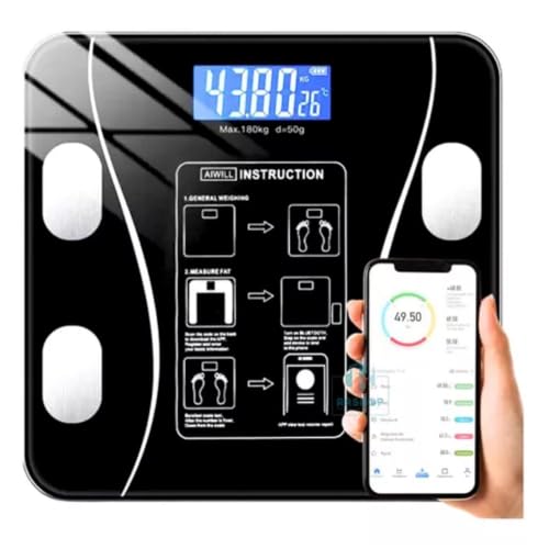 Balança Digital Bioimpedância Corporal Vidro 180kg Bluetooth e Ap...