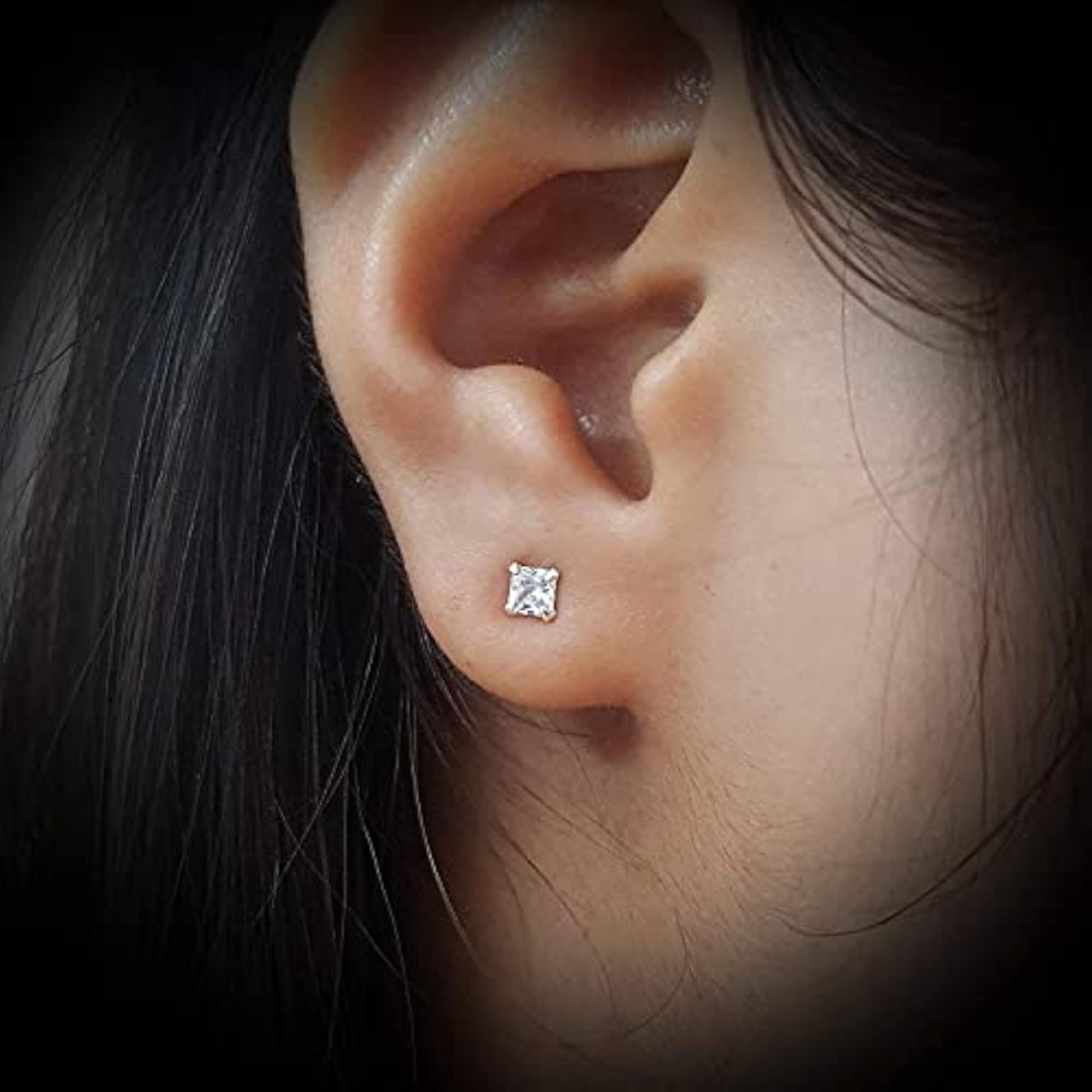 925 Sterling Silver Square Stud Earrings, Gift Boxed