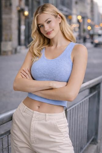 Image of London Hills Tops for Woman | Tshirt for Woman | t Shirt for Womans | Crop top for Woman's | Women tees | Stretchable Women Tops | Sleeveless Ribbed top's for Women's Western 'Women t Shirt