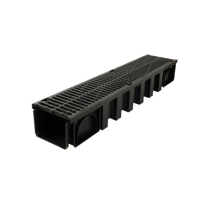Caniveau 1m grille B125 fonte largeur 200 CAN15BF pour extérieur sécuritaire et durable