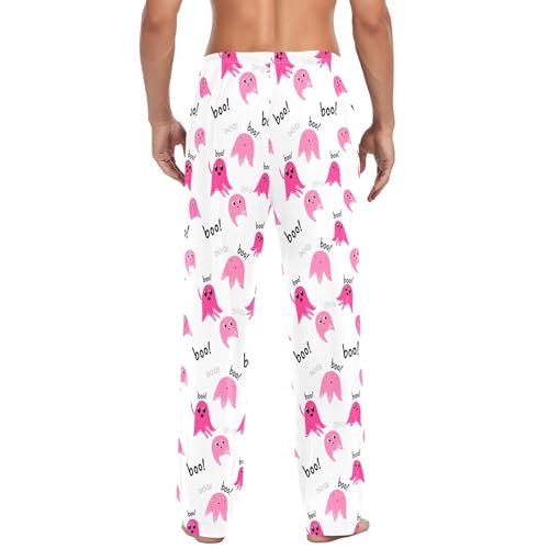 Red Spirits Pattern Men's Cotton Pajama Pants with Pockets and Drawstring Comfortable and Stylish,S3