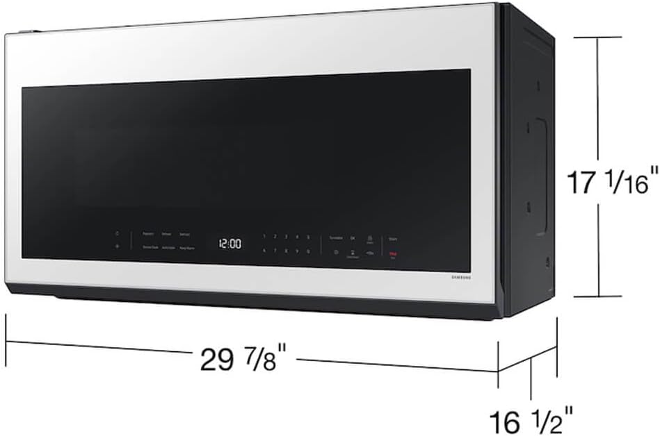 Samsung ME21DB630012 2.1 Cu. Ft. Bespoke White Glass Over-the-Range Smart Microwave