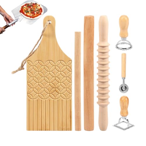 Juego para hacer pasta de 7 piezas con mangos de madera higiénicos para masas sin esfuerzo 2